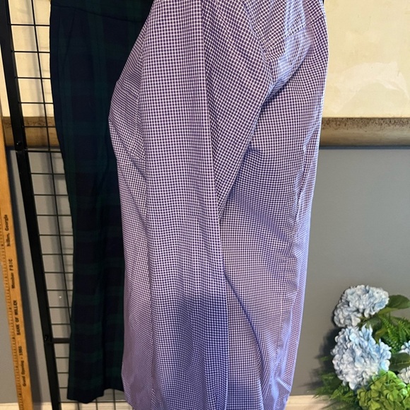 Thomas Mason for J. Crew Purple Checkered Women's Button Down Shirt - Picture 5 of 9